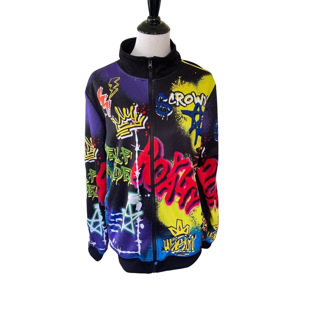 Red Ape Graffiti Jacket Street Wear Medium Paint Splatter Men's